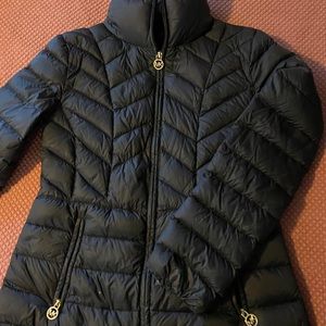 Michael Kors Black Zip-Up Puffer Jacket Size S